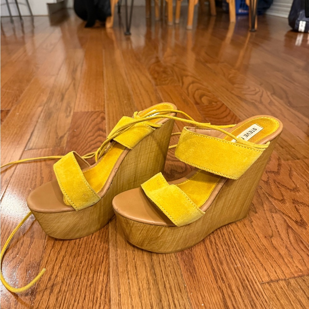 Steve Madden Yellow Suede Wedges